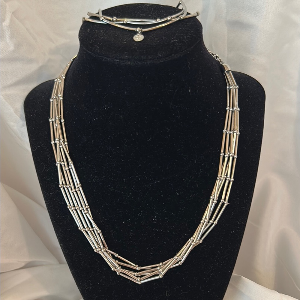 Cookie Lee Silver Necklace and Bracelet Set